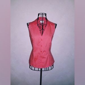 Loft Collar Sleeveless Button Shirt 
Size 4